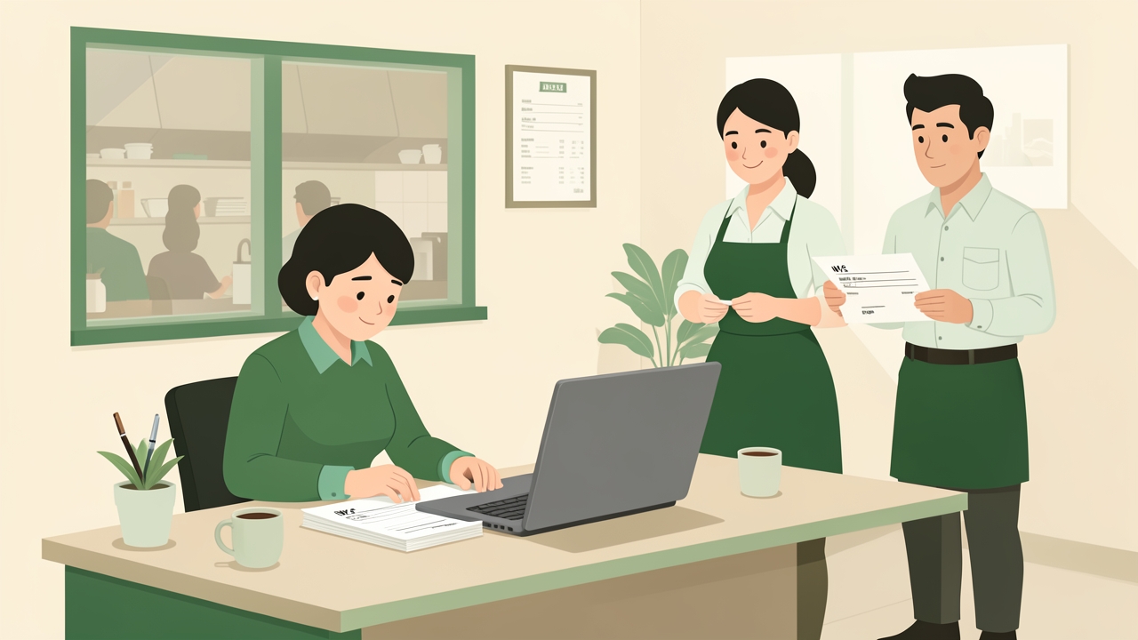 Payroll administrator reviewing W-2 forms to find TTOC code for tipped employees