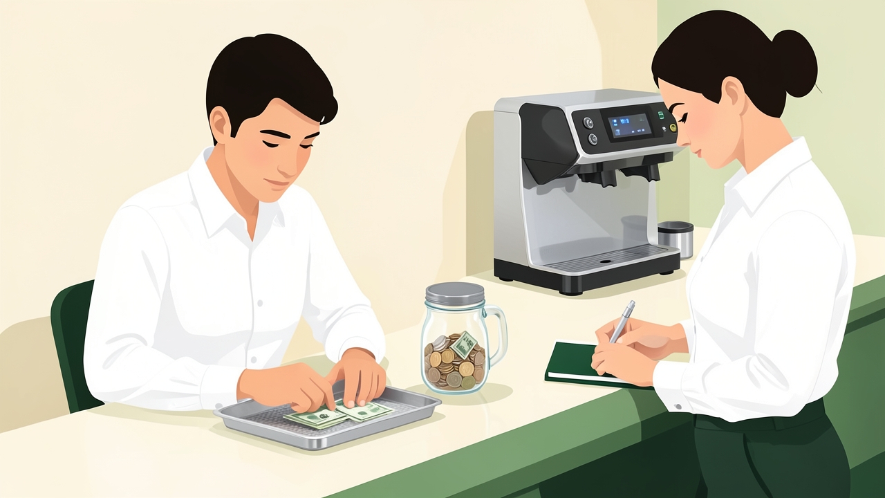 Server counting cash tips to illustrate how are tips taxed as income