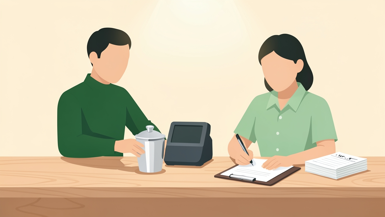 Server with tip jar and W-2 forms illustrating no tax on tips guidance.