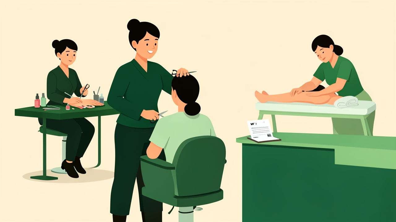 Salon workers with a W-2 form illustrating TTOC codes for salon and spa staff.